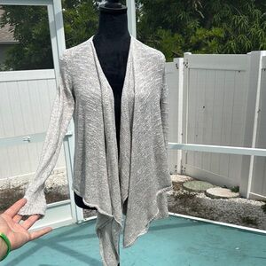 Hollister Gray Cardigan Sweater with Waterfall Hem